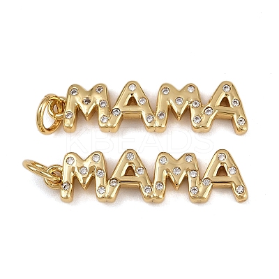 Brass Micro Pave Cubic Zirconia Pendants KK-B150-06G-1