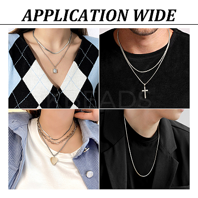 6Pcs 6 Styles Stainless Steel Cable & Snake & Rope & Box Chain Necklaces Set for Men Women NJEW-TA0001-14-1