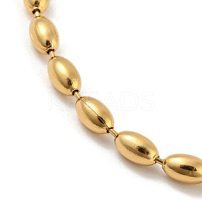 201 Stainless Steel Rugby Beaded Chain Bracelets BJEW-G696-01B-G-1