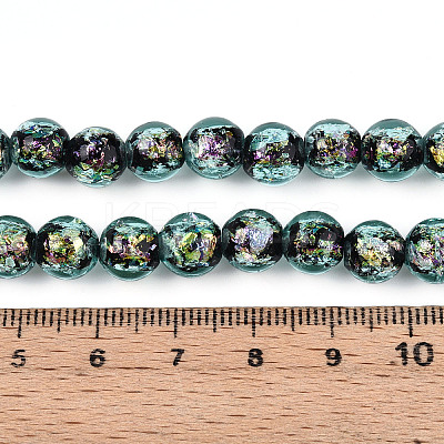 Handmade Foil Glass Beads Strands FOIL-N029-05C-1