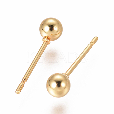 304 Stainless Steel Ball Stud Earrings EJEW-F237-01B-G-1