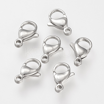 Non-Tarnish 304 Stainless Steel Lobster Claw Clasps X-STAS-S066-9mm-15-1