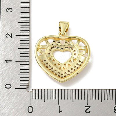Rack Plating Brass Micro Pave Cubic Zirconia Pendants KK-F869-04G-1