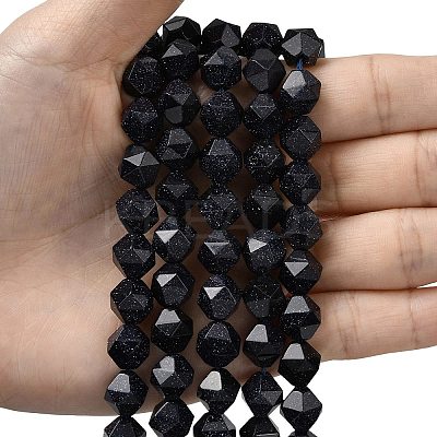 Synthetic Blue Goldstone Beads Strands G-Z119-A24-03-1