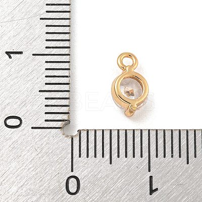 Flat Round Brass Micro Pave Cubic Zirconia Charms KK-Z072-02KCG-01-1