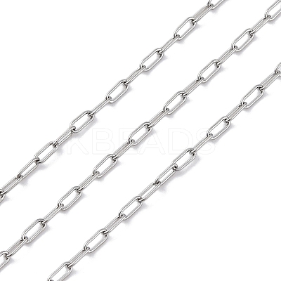 304 Stainless Steel Paperclip Chains CHS-M009-07P-02-1
