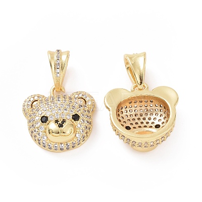 Brass Micro Pave Cubic Zirconia Pendants ZIRC-F136-01-1