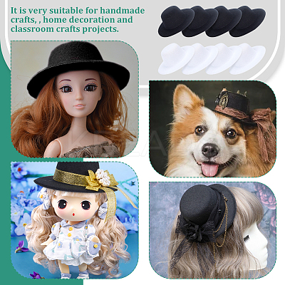 8Pcs 2 Colors EVA Cloth Round Fascinator Hat Base for Millinery AJEW-NB0005-59-1