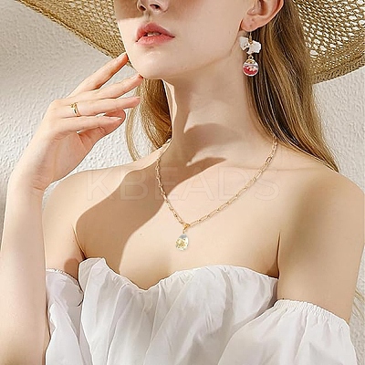 10Pcs 2 Colors Glass Pendants GLAA-YW0005-46-1