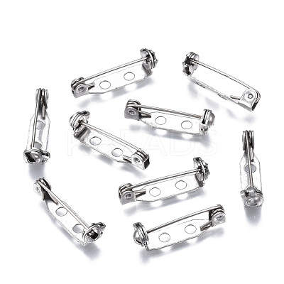 Tarnish Resistant 201 Stainless Steel Brooch Pin Back Safety Catch Bar Pins STAS-S117-022B-1