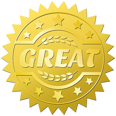 34 Sheets Self Adhesive Gold Foil Embossed Stickers DIY-WH0509-035-1