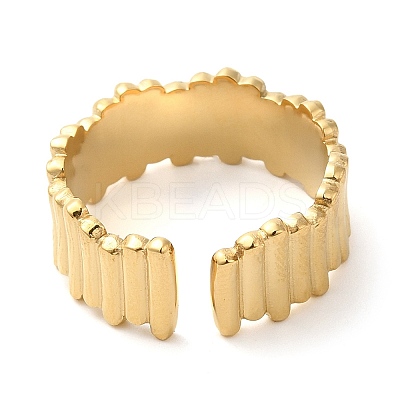 304 Stainless Steel Twist Open Cuff Ring for Women RJEW-I098-19G-1