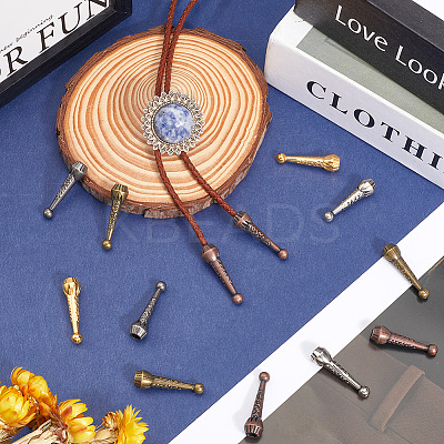 40Pcs 5 Colors Alloy Cord Ends FIND-GF0007-30-1