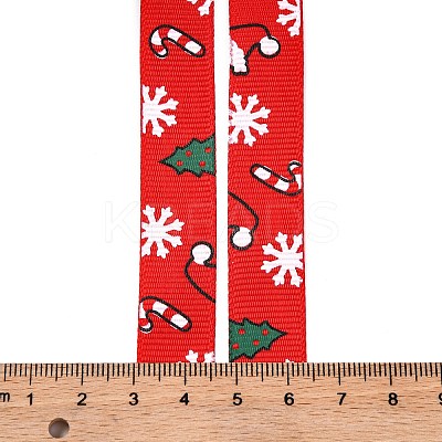 5 Yards Christmas Polyester Printed Grosgrain Ribbon OCOR-A008-01H-1