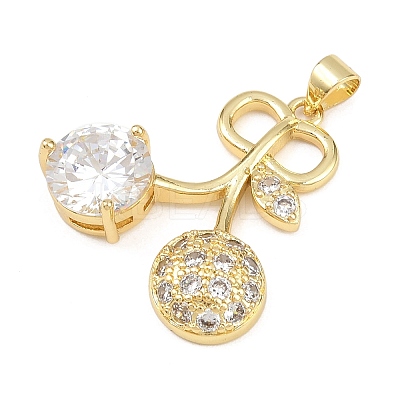 Brass Cubic Zirconia Pendants KK-L251-39G-1