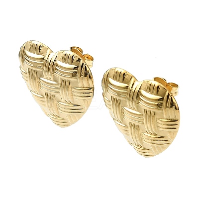 Ion Plating(IP) 201 Stainless Steel Stud Earrings EJEW-K270-23G-1