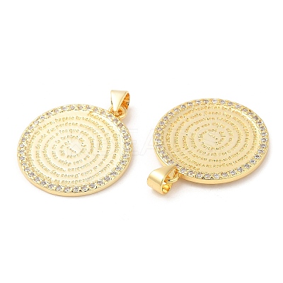 Brass with Cubic Zirconia Pendants KK-K332-16A-G-1