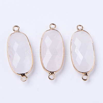 Natural Rose Quartz Links Connectors G-R472-03I-1
