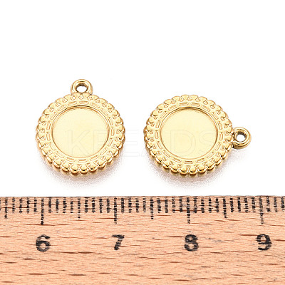 304 Stainless Steel Pendant Cabochon Settings STAS-T067-09G-1