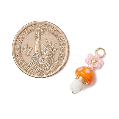 Copper Handmade Lampwork Pendants PALLOY-MZ00667-1