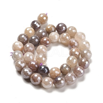 Electroplated Natural Violet Strawberry Quartz Round Beads Strands G-L598-A06-01-1