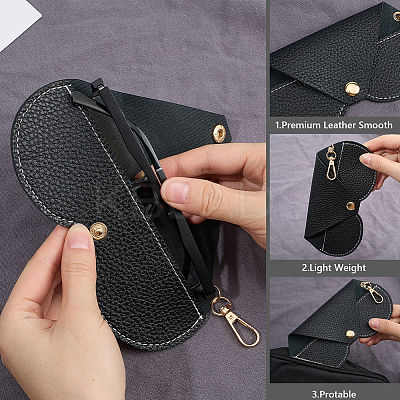 1Pc PU Leather Eyeglass Cases AJEW-CN0003-23E-1