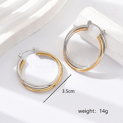 Fashionable Layered Circle 201 Stainless Steel Hoop Earrings ZB6353-2-1