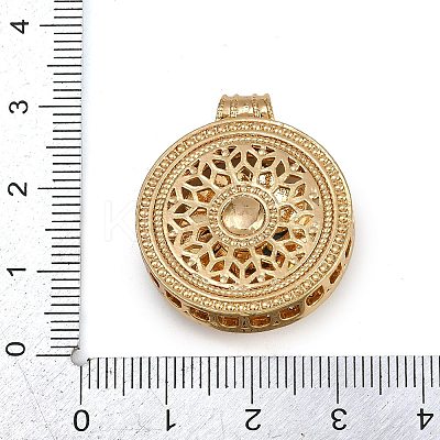 Brass Micro Pave Cubic Zirconia Rotating Pendants KK-P332-02B-G-1
