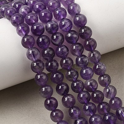 Natural Amethyst Beads Strands X-G-S333-6mm-020-1