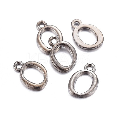 Gunmetal Plated Alloy Letter Pendants LS-PALLOY-J718-01B-O-1