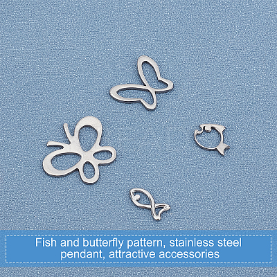 24Pcs 4 Style 304 Stainless Steel Linking Rings STAS-UN0023-74-1