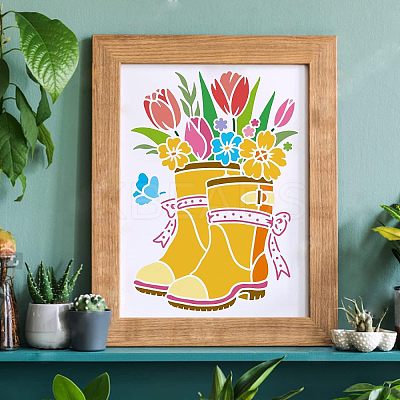Large Plastic Reusable Drawing Painting Stencils Templates DIY-WH0202-233-1