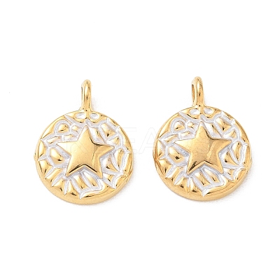 304 Stainless Steel Enamel Pendants STAS-Q119-11G-01-1