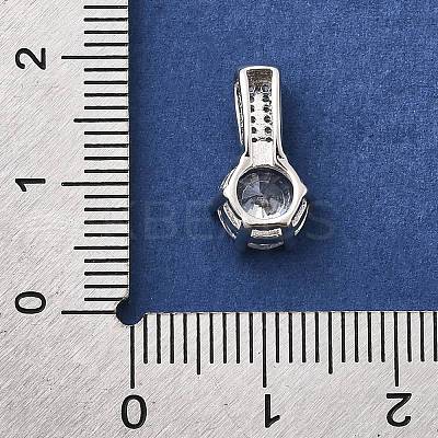 925 Sterling Silver Pave Clear Cubic Zirconia Flat Round Charms STER-A048-12S-1