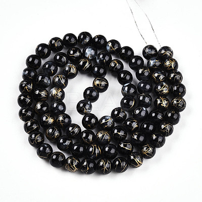 Baking Paint Glass Beads Strands DGLA-N003-10mm-B10-1