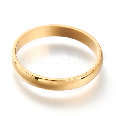 Ion Plating(IP) 304 Stainless Steel Plain Band Rings RJEW-B0006-7-03G-1