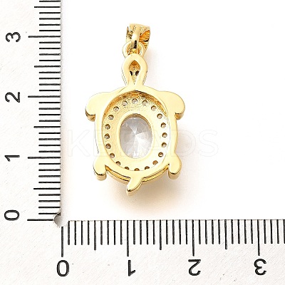 Brass Micro Pave Cubic Zirconia Pendants KK-G519-18G-03-1