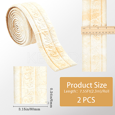 2Pcs Foam 3D Self-Adhesive Waterproof Wallpaper Border DIY-GF0010-19E-1