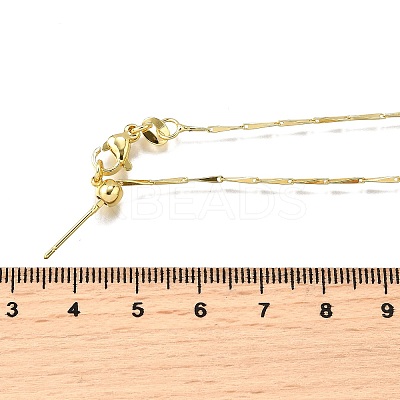 Brass Bar Link Chain Adjustable Slider Necklaces NJEW-M108-10G-1