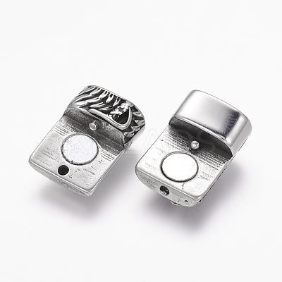 304 Stainless Steel Magnetic Clasps with Glue-in Ends STAS-E136-31-1