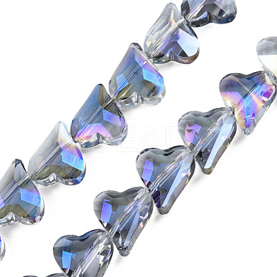 Electroplate Transparent Glass Beads Strands EGLA-N002-44-10-1