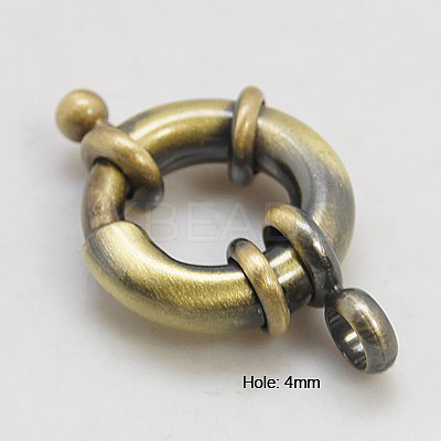 Brass Spring Ring Clasps KK-E266-17mm-AB-NR-1