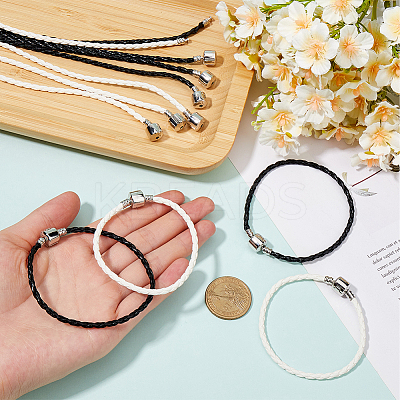 20Pcs 2 Colors Imitation Leather European Style Bracelet Making MAK-SC0001-29-1