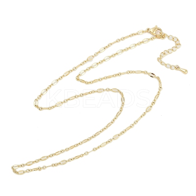 Rack Plating Brass Dapped Chain Necklaces for Women NJEW-H049-04G-1
