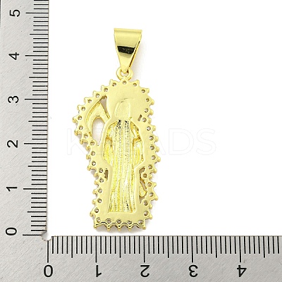 Rack Plating Brass Micro Pave Clear Cubic Zirconia Pendants KK-B091-30G-03-1
