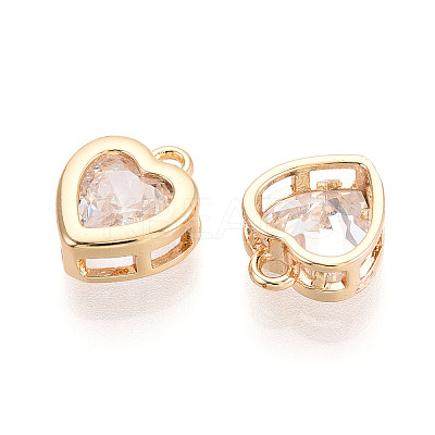 Brass Micro Pave Cubic Zirconia Charms KK-N275-13A-G-1