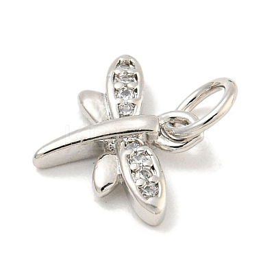 Rack Plating Brass Micro Pave Clear Cubic Zirconia Pendants LS-KK-B093-10A-P-1