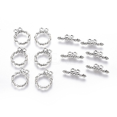 Tibetan Style Alloy Toggle Clasps LF10797Y-NF-1