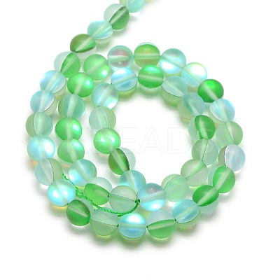 Synthetic Moonstone Beads Strands G-F142-10mm-M-1