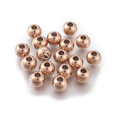 Ion Plating(IP) Round 304 Stainless Steel Beads LS-STAS-G130-8mm-63RG-1